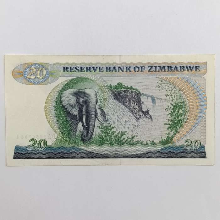 Zimbabwe $20 Saltsburg 1980 uncirculated banknote (Pick 049)