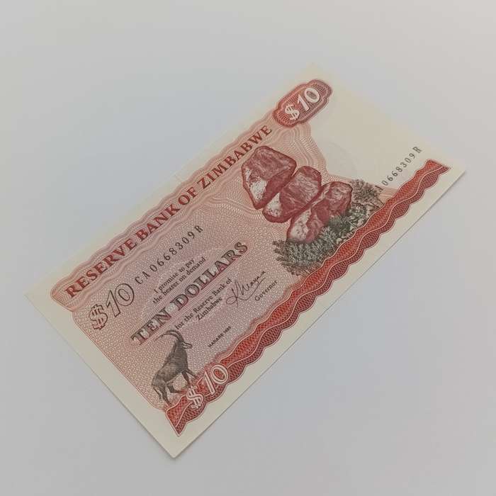 Zimbabwe $10 banknote Harare 1983 uncirculated