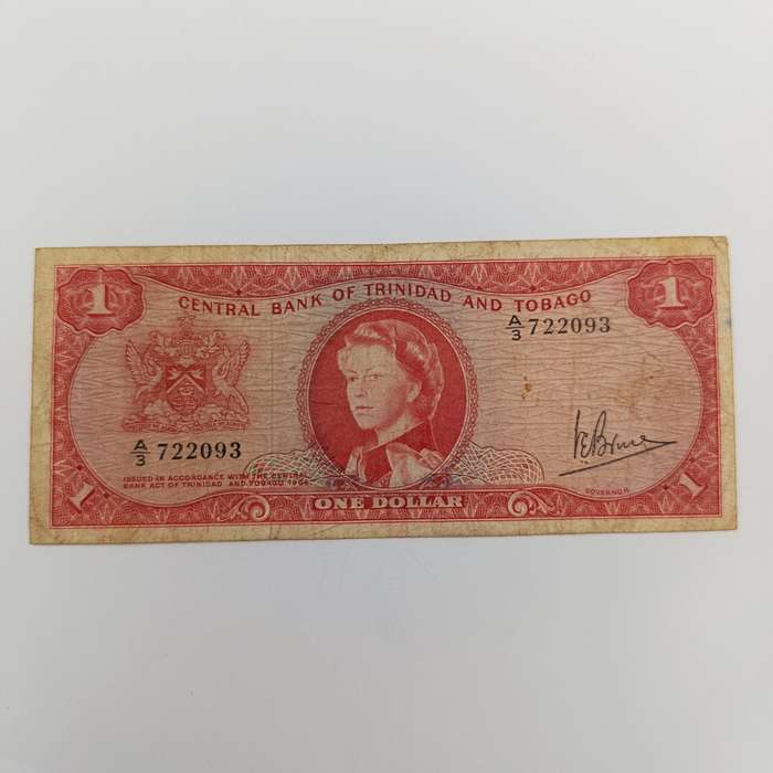 Trinidad & Tobago One dollar banknote Fine - Bruce signature