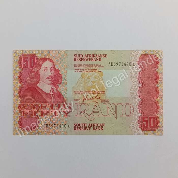 South Africa R50 banknote Gerhard de Kock uncirculated
