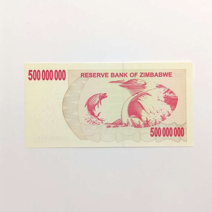 Zimbabwe 500 Million Bearer cheque issued 2nd May 2008 consecutive numbered lot of 3 banknotes