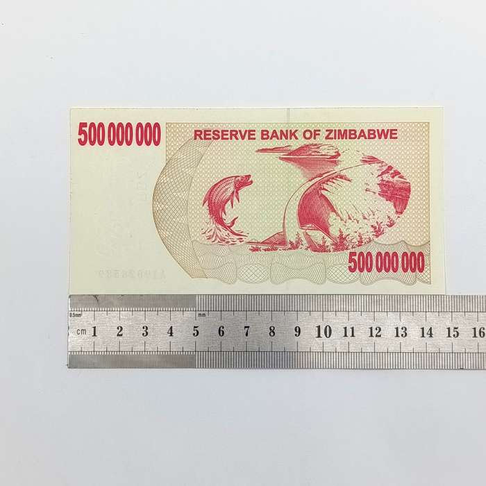 Zimbabwe 500 Million Bearer cheque issued 2nd May 2008 consecutive numbered lot of 3 banknotes