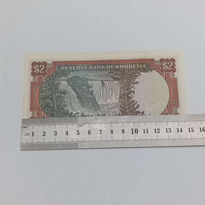 Rhodesia Two dollars banknote 15 April 1977 AU condition