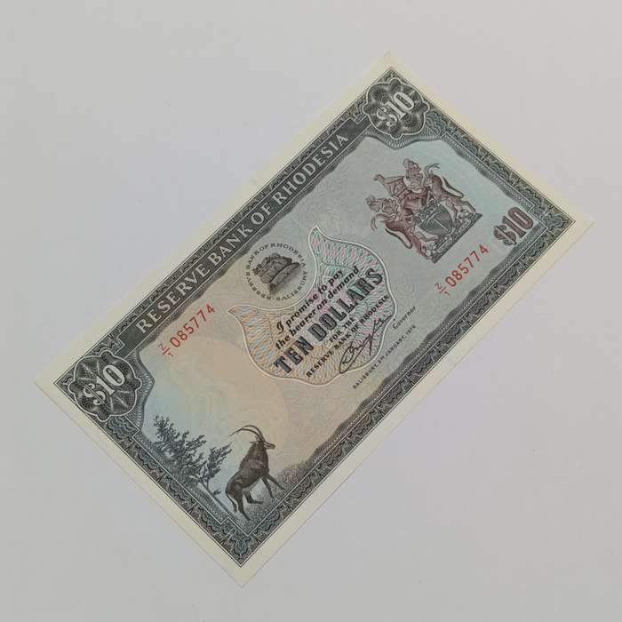 Rhodesia Ten Dollars banknote 2 January 1979 replacement note Z1 uncirculated
