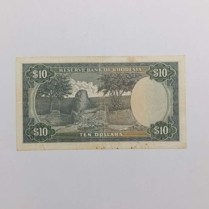 Rhodesia Ten dollars banknote 8 May 1972 - aVF