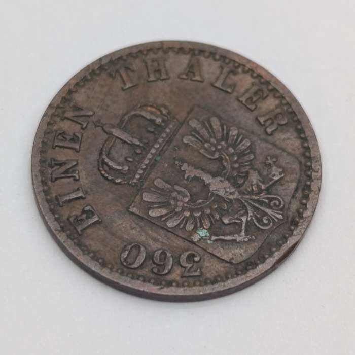 1867 German States 1 Pfenning - "A" mintmark