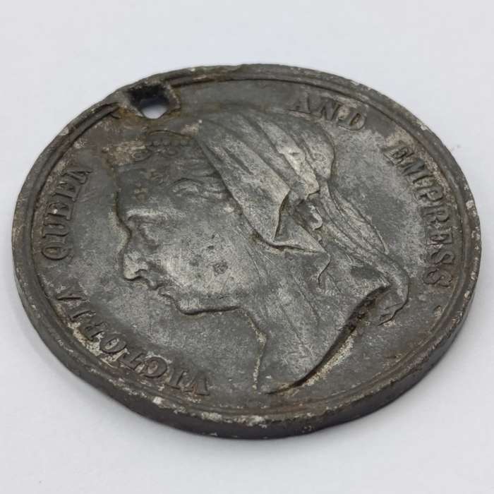 Unusual 50 year Victoria lead alloy 1887 medallion