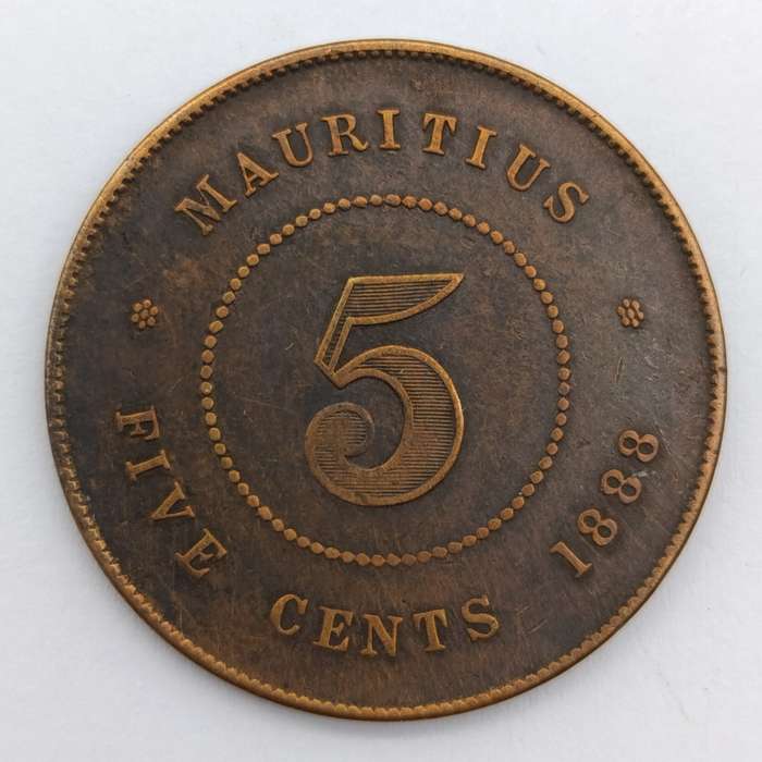 Mauritius 1888 Copper 5 cent