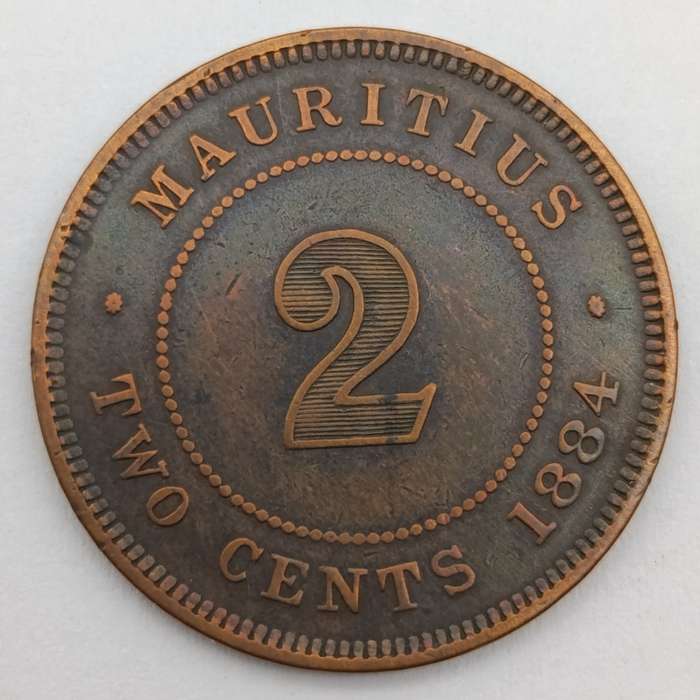 Mauritius 1884 Copper 2 cent