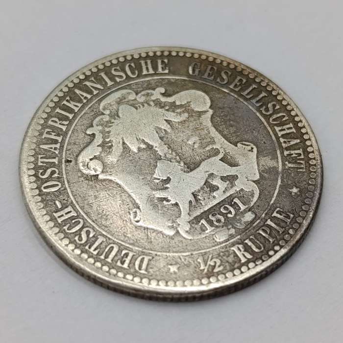 German East Africa 1891 half Rupie low mintage