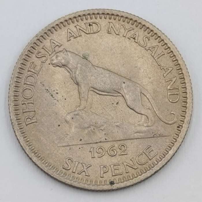 Rhodesia and Nyasaland 1962 Six pence uncirculated