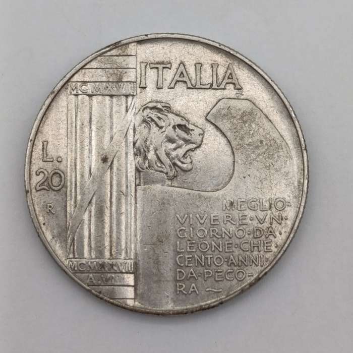 1928 R Italy 20 lire silver - Victor Emmanuel 111