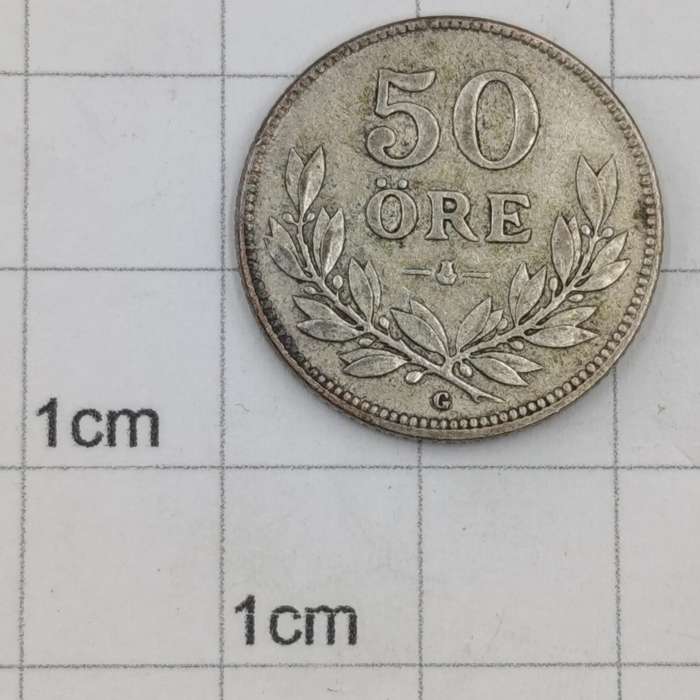 Sweden 1928 Fifty Öre 50 in VF condition