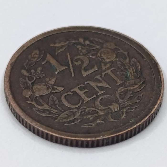 Netherlands 1921 half cent XF