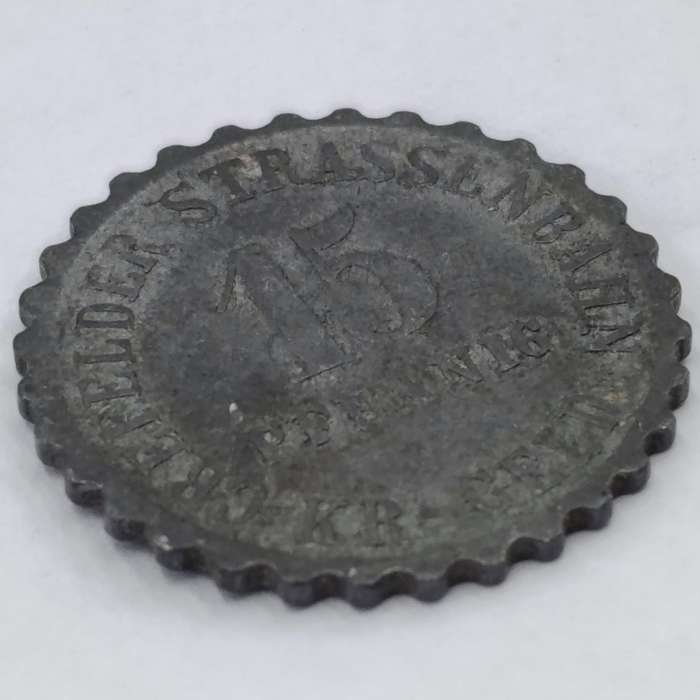 1917 German Notgeld transit token - Crefelder Strassenbahn Private Issue