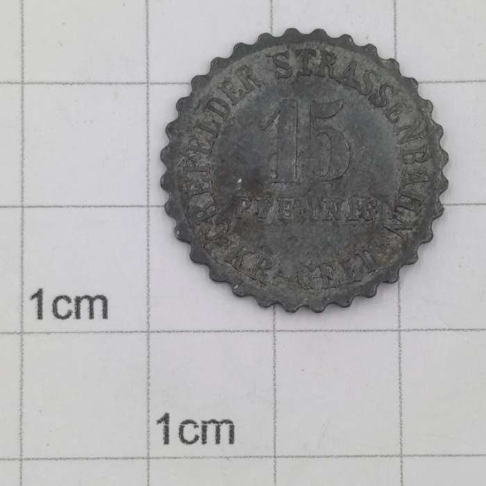 1917 German Notgeld transit token - Crefelder Strassenbahn Private Issue