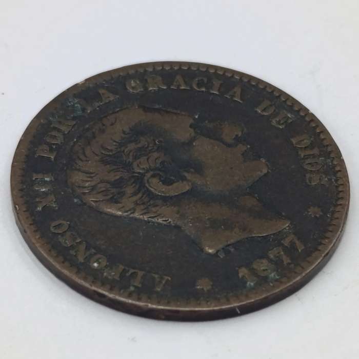 1877 Spain 5 Centimos XF