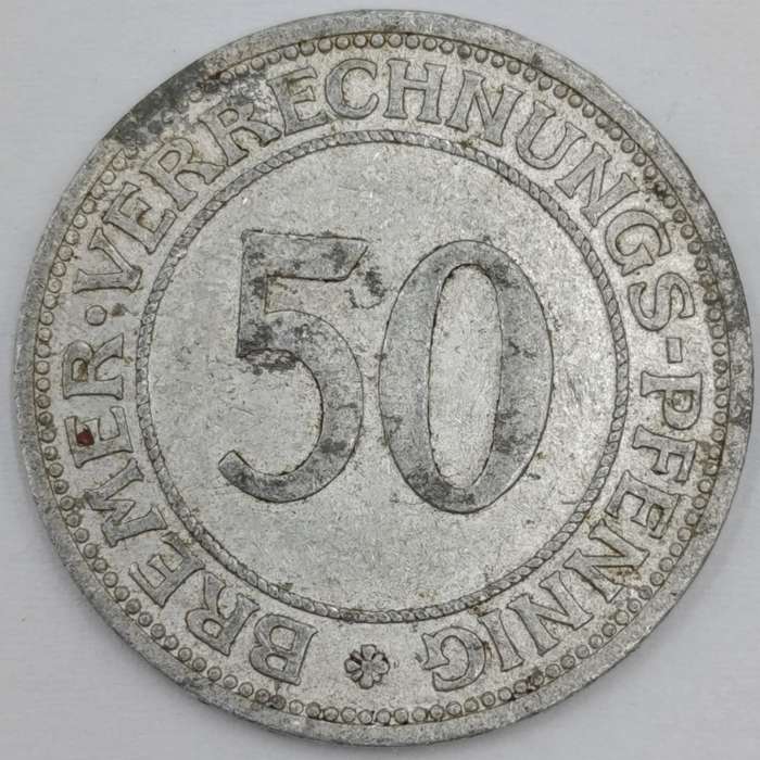 50 Pfennig emergency coinage of Free Hanseatic City of Bremen