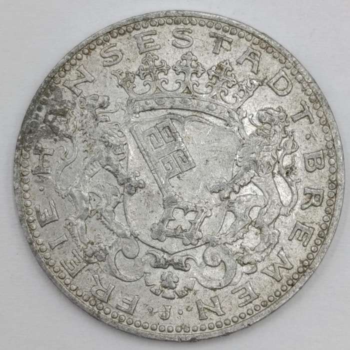 50 Pfennig emergency coinage of Free Hanseatic City of Bremen