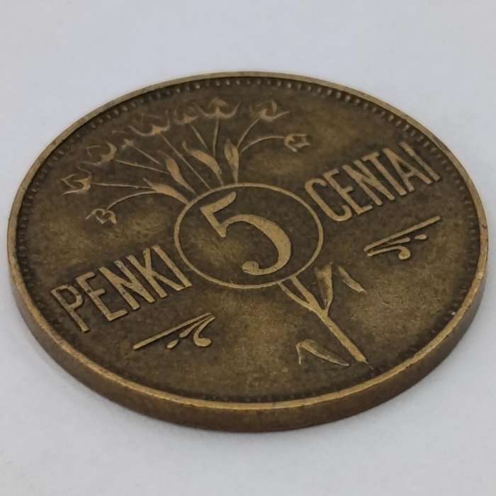 Lithuania 1925 Five Centai VF