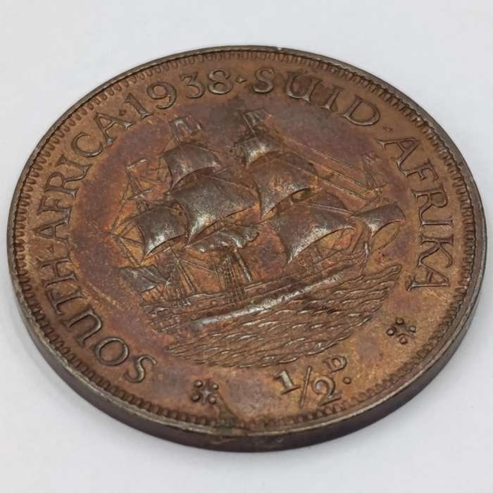 1938 South Africa Half Penny - UNC