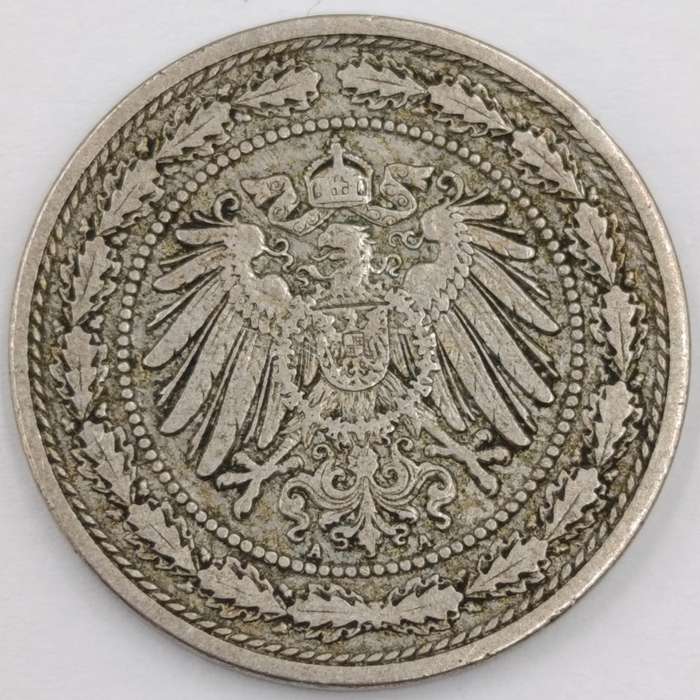 German Reich 1892 A Twenty Pfennig VF