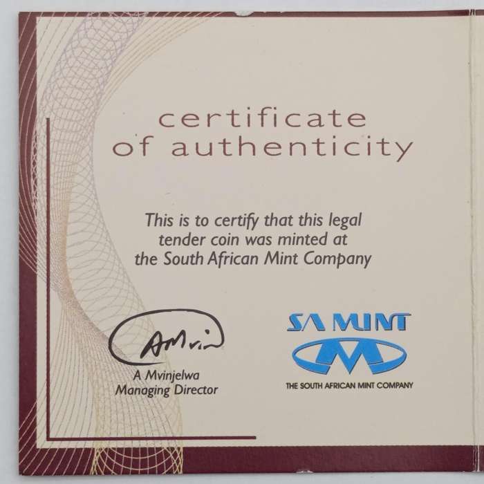 2006 RSA Oom Paul Mintmark R5 coin with certificate - Mintage 957