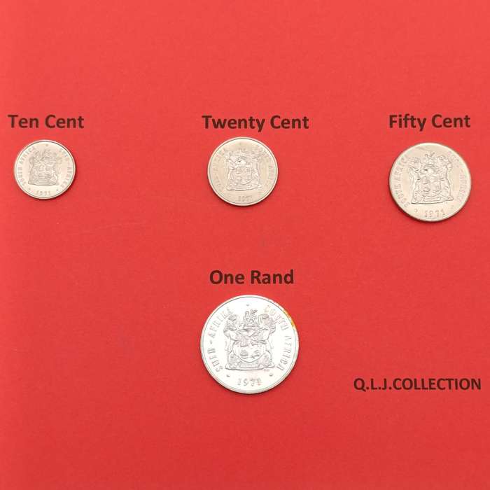 South Africa folder with coins from 1970 to 1979