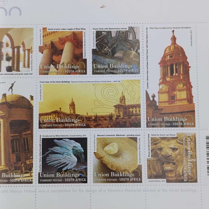 2013 RSA 100 Year Anniversary of the Union Buildings R2 prestige coin set with stamps