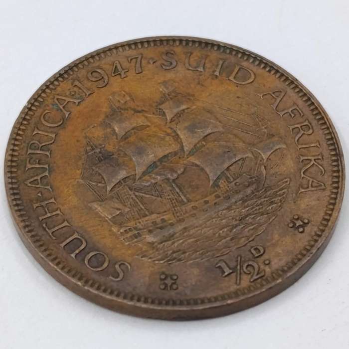 South Africa 1947 Half Penny XF+
