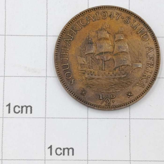 South Africa 1947 Half Penny XF+