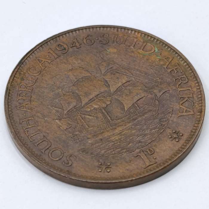 South Africa 1946 Penny AU+