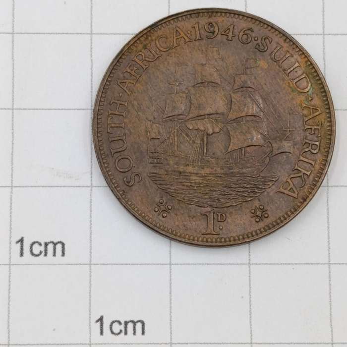 South Africa 1946 Penny AU+