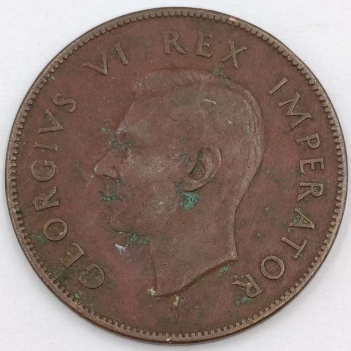 South Africa 1942 pennies with and without dot behind 2