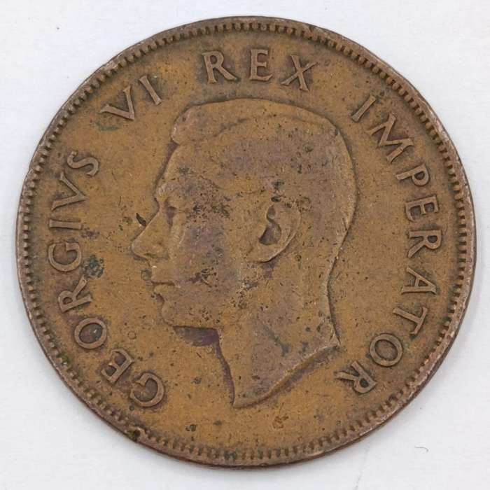 South Africa 1942 pennies with and without dot behind 2