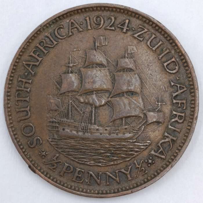 1924 South Africa Half Penny VF+