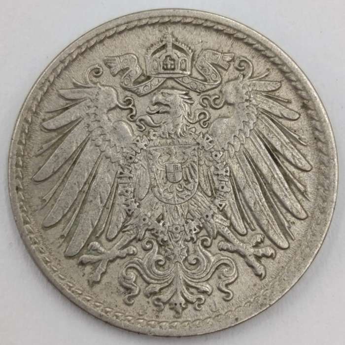 1913 J Germany AU 5 Pfennig