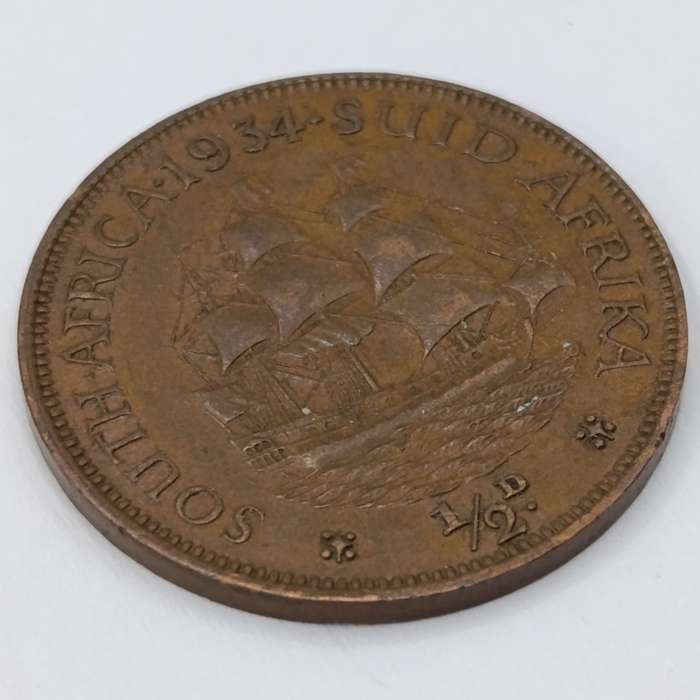 1934 South Africa Half Penny XF