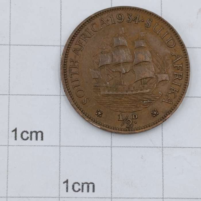 1934 South Africa Half Penny XF