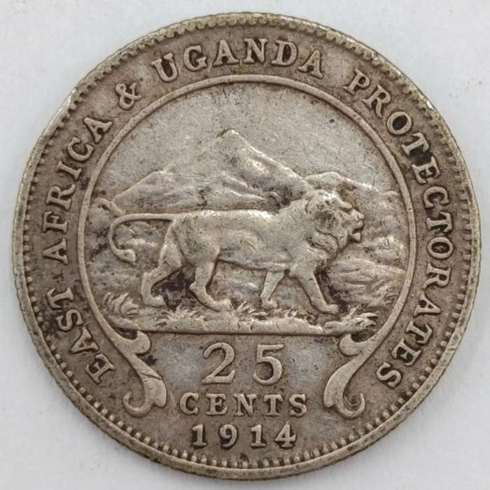 East Africa 1914 scarce 25 cent with low mintage VF or better