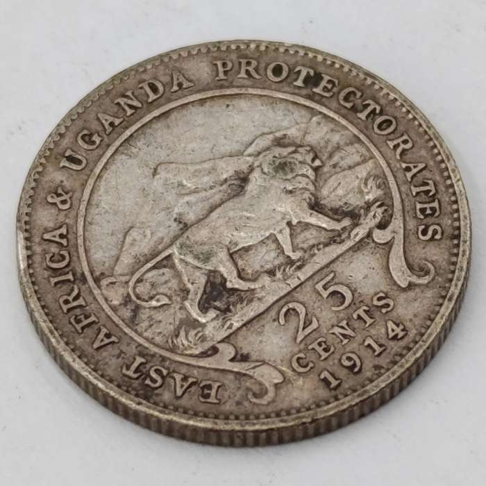 East Africa 1914 scarce 25 cent with low mintage VF or better