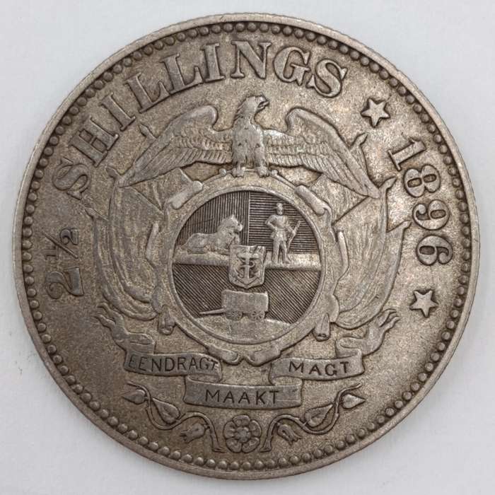 1896 Paul Kruger Half Crown VF+ silver