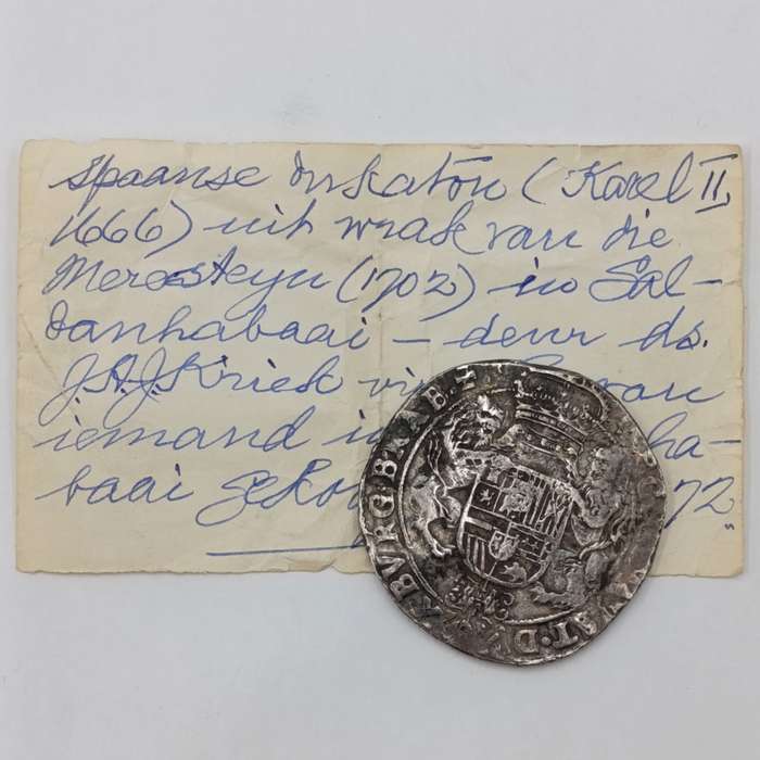 1666 Spanish Netherlands Brabant ducaton recovered from the Merenstijn wreck