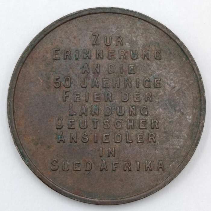 1908 Kaffraria Medallion to commemorate 50 years of german setlers in the area (South Africa)