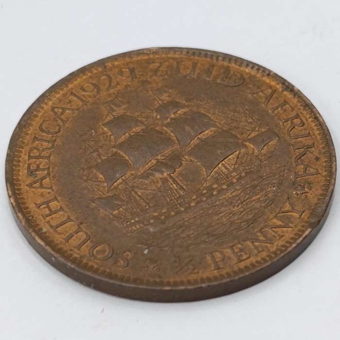 1929 South Africa Half Penny AU with mint lustre