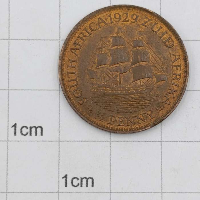 1929 South Africa Half Penny AU with mint lustre