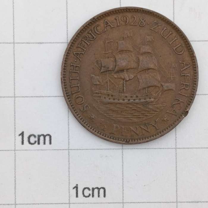 1928 South Africa Half Penny VF+