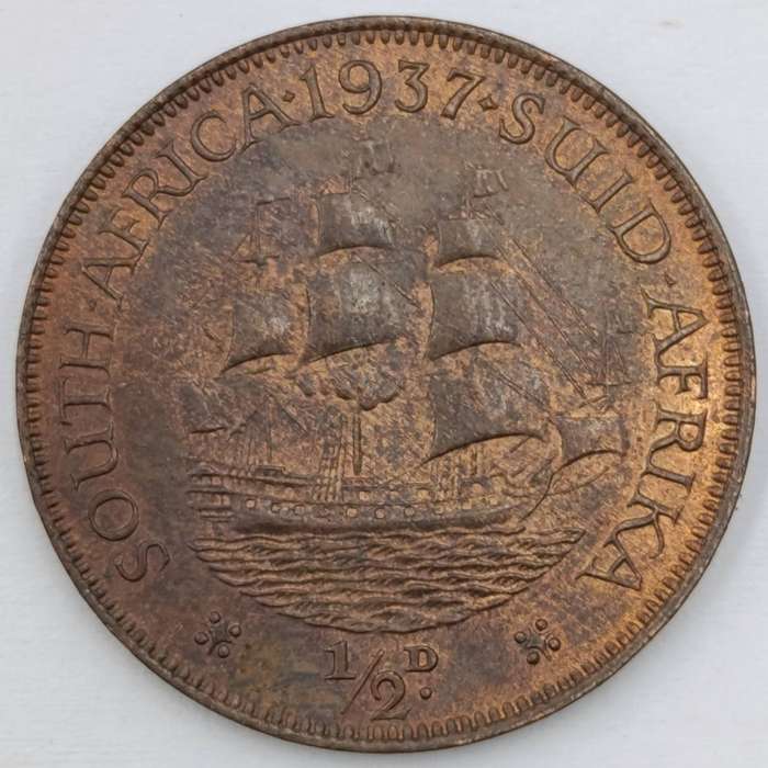 1937 South Africa Half Penny UNC