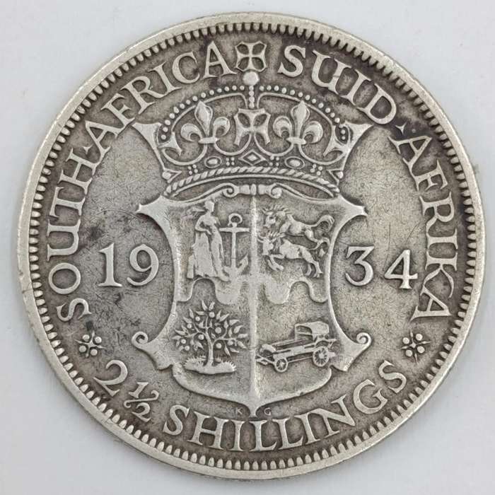 1934 South Africa Half Crown VF