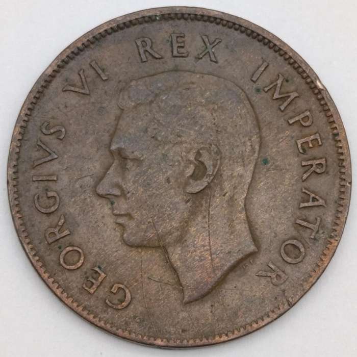 1942 South Africa Penny - 3 variations stop after 1942 no stop after 1942 4 and 2 wide apart